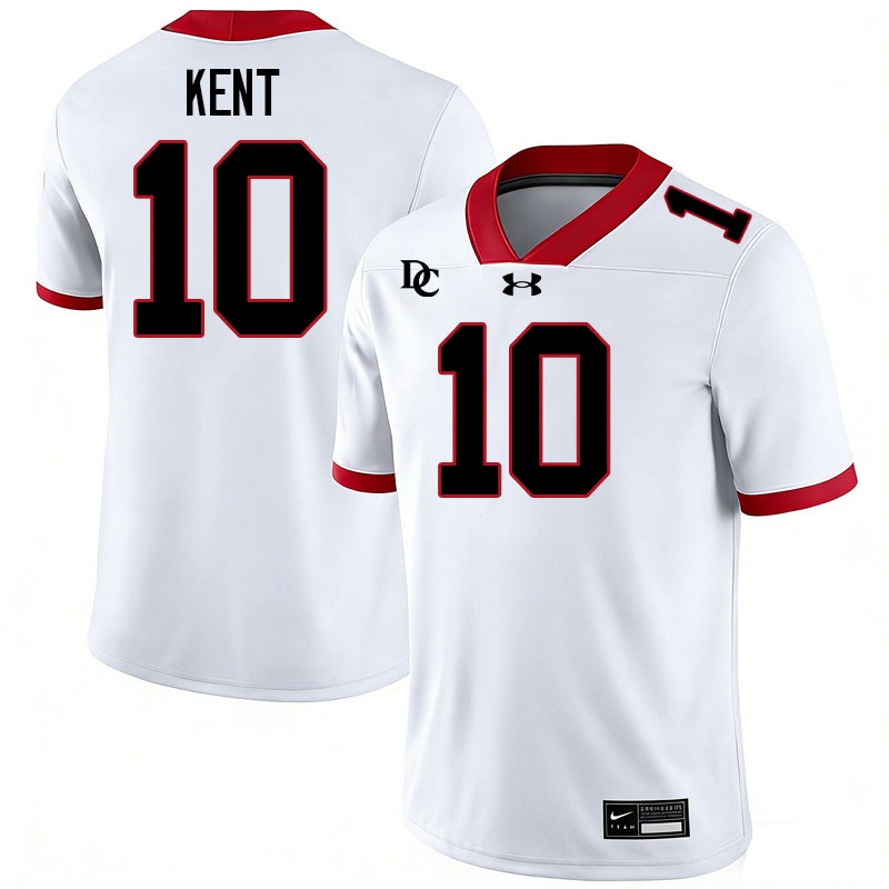Davidson Wildcats #10 Mikah Kent College Football Jerseys,Uniforms-White